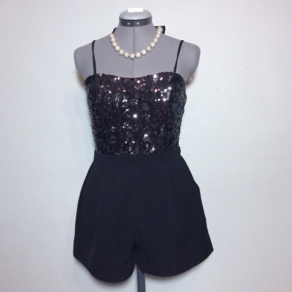 Forever 21 Pants - Unworn Forever 21 Black Sequin Top Dressy Romper M